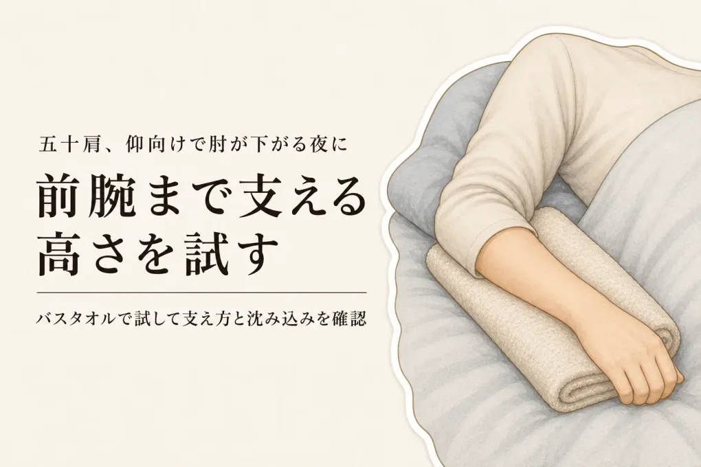 腕枕クッションはどう選ぶ？仰向けで肘〜前腕を支える高さと沈み込み