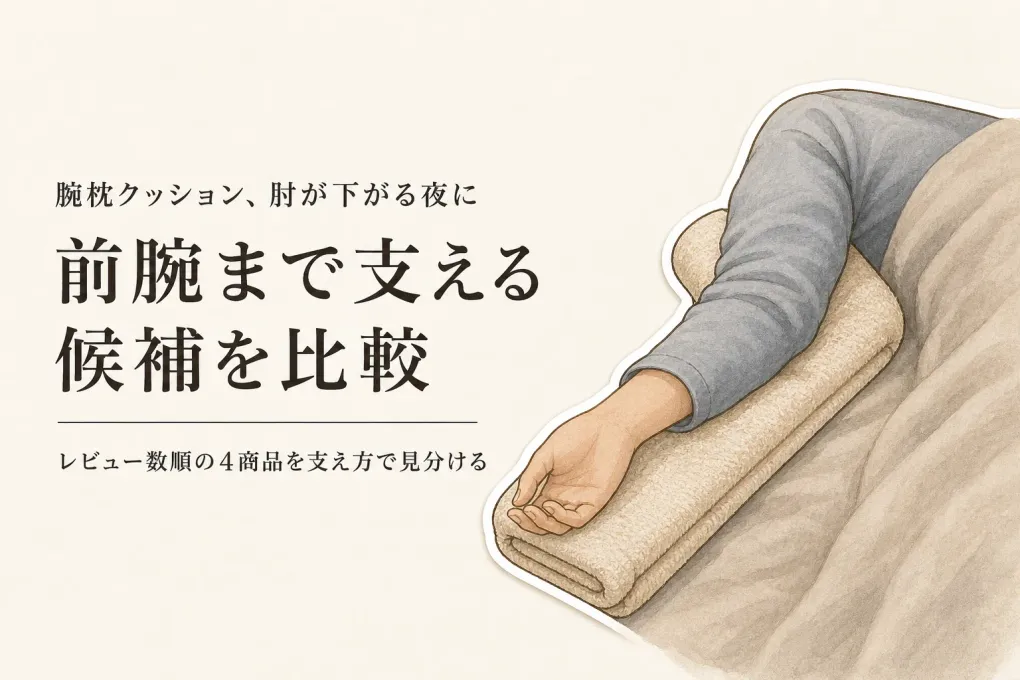 腕枕クッション・横向き寝用をレビュー数順に比較｜仰向けの肘〜前腕を支える候補