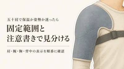 肩サポーターの「保温」と姿勢矯正ベルトは何が違う？表示・固定範囲・注意書きの読み方