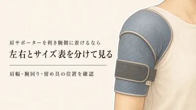 楽天でレビュー数が多い左右別・左右兼用の肩サポーターを比較｜利き腕側の左右指定・腕回り・サイズ表で選ぶ