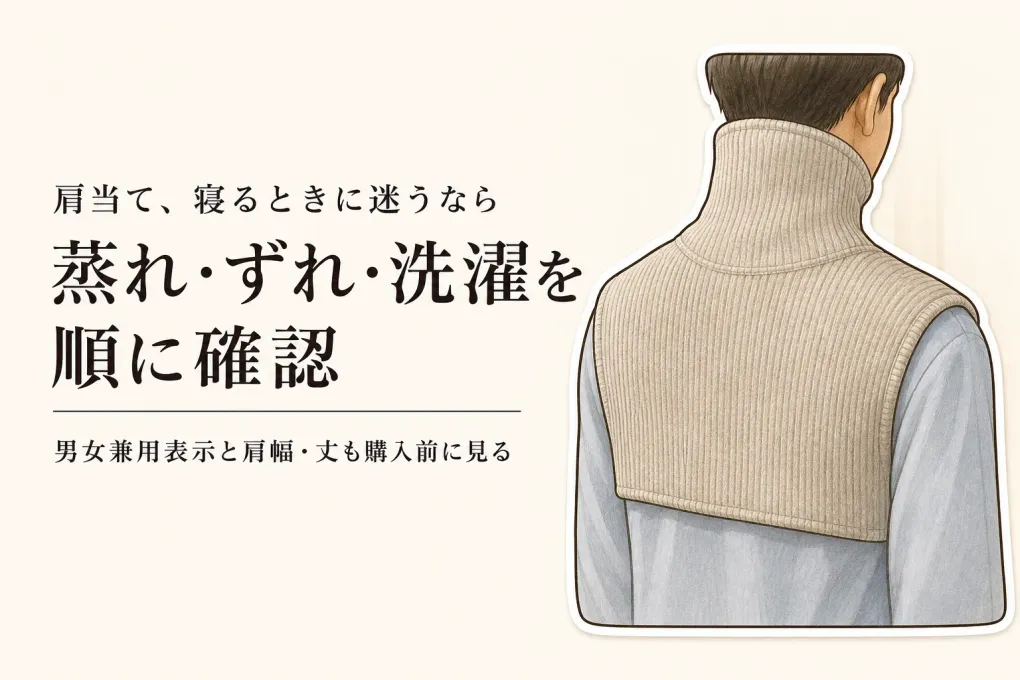肩当てを寝るときに使うメンズ向けは？寝具の上からのずれ・蒸れ・洗濯を確認
